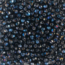 Starman, Czech Fire Polish Glass Beads 3mm, Blue Iris - Jet
