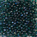 Starman, Czech Fire Polish Glass Beads 3mm, Blue Iris - Emerald