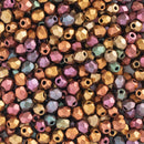 Starman, Czech Fire Polish Glass Beads 3mm, Matte - Metallic Bronze Iris