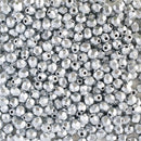 Starman, Czech Fire Polish Glass Beads 3mm, Matte - Metallic Silver