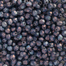 Starman, Czech Fire Polish Glass Beads 3mm, Luster - Metallic Amethyst Chalk
