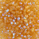 Starman, Czech Fire Polish Glass Beads 3mm, Topaz AB