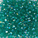 Starman, Czech Fire Polish Glass Beads 3mm, Emerald AB