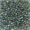 Starman, Czech Fire Polish Glass Beads 3mm, Aquamarine - Celsian