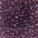Starman, Czech Fire Polish Glass Beads 4mm, Transparent Amethyst