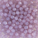 Starman, Czech Fire Polish Glass Beads 4mm, Milky Amethyst
