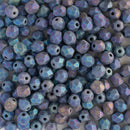 Starman, Czech Fire Polish Glass Beads 4mm, Matte Iris Blue