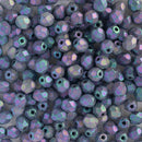 Starman, Czech Fire Polish Glass Beads 4mm, Matte Iris Purple