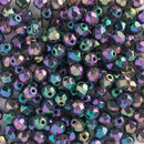 Starman, Czech Fire Polish Glass Beads 4mm, Purple Iris