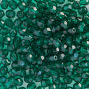 Starman, Czech Fire Polish Glass Beads 4mm, Transparent Dark Emerald