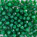 Starman, Czech Fire Polish Glass Beads 4mm, Milky Dark Peridot