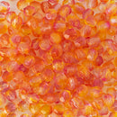 Starman, Czech Fire Polish Glass Beads 4mm, Dual Coated - Orange/Pink