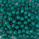 Starman, Czech Fire Polish Glass Beads 4mm, Opaque Persian Turquoise