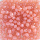 Starman, Czech Fire Polish Glass Beads 4mm, Milky Pink