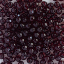 Starman, Czech Fire Polish Glass Beads 4mm, Transparent Garnet