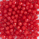 Starman, Czech Fire Polish Glass Beads 4mm, Opaque Red