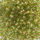 Starman, Czech Fire Polish Glass Beads 4mm, Copper-Lined Olivine, 50 Beads