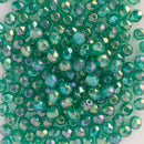 Starman, Czech Fire Polish Glass Beads 4mm, Luster Iris - Emerald