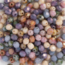 Starman, Czech Fire Polish Glass Beads 4mm, Opaque Luster Mix