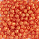 Starman, Czech Fire Polish Glass Beads 4mm, Sueded Gold Hyacinth