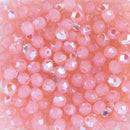 Starman, Czech Fire Polish Glass Beads 4mm, Milky Pink AB
