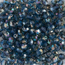 Starman, Czech Fire Polish Glass Beads 4mm, Sapphire - Celsian