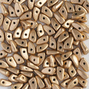 Starman Prong Beads 3x6mm, Matte - Metallic Flax/ Gold