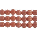 Starman Czech Glass Melon Round Beads 8mm, Milky Caramel, 25 Beads