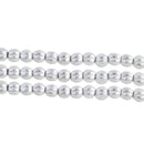 Starman Czech Glass Melon Round Beads 5mm, Silver, 50 Beads