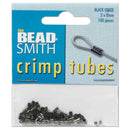 The BeadSmith Crimp Tubes, 2x2mm, Black Oxide, 100 Pieces/Pack