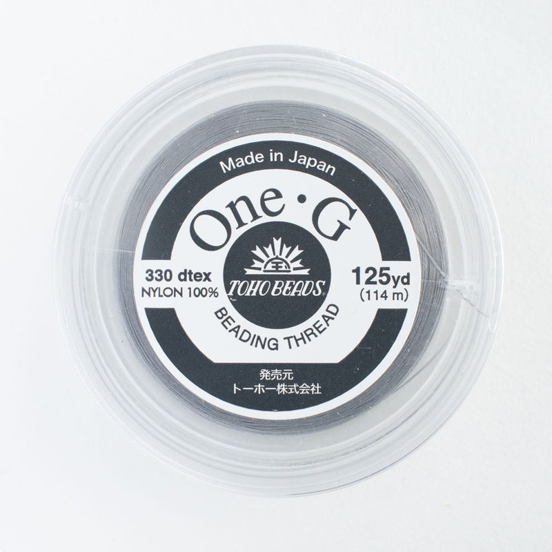 Toho One-G 330dtex 100% Nylon Beading Thread, Size-B, 0.2mm Thickness, Light Grey, 125 Yards