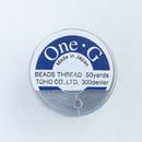 Toho One-G 330dtex 100% Nylon Beading Thread, Size-B, 0.2mm Thickness, Light Grey, 50 Yards/45.72 Meters