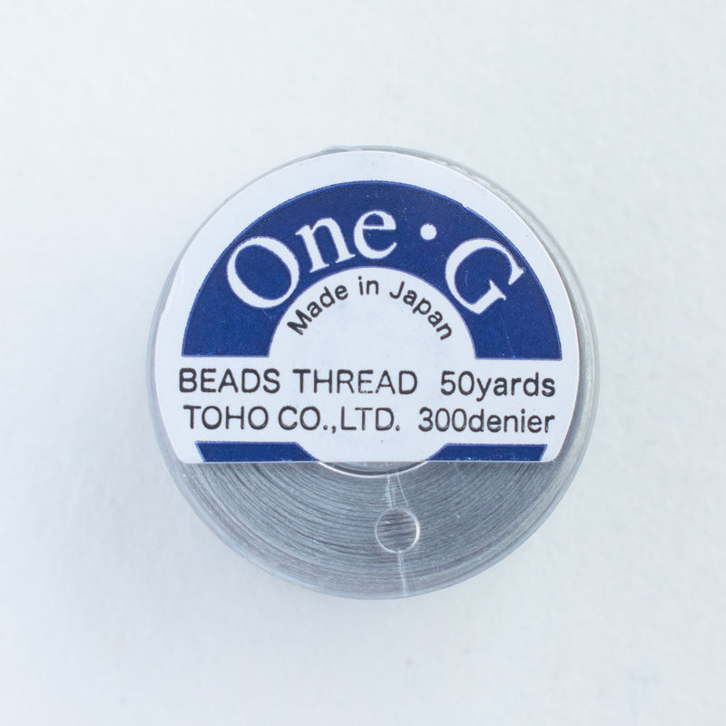 Toho One-G 330dtex 100% Nylon Beading Thread, Size-B, 0.2mm Thickness, Light Grey, 50 Yards