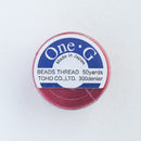 Toho One-G 330dtex 100% Nylon Beading Thread, Size-B, 0.2mm Thickness, Red, 50 Yards