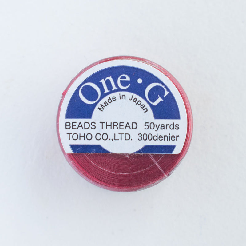 Toho One-G 330dtex 100% Nylon Beading Thread, Size-B, 0.2mm Thickness, Red, 50 Yards