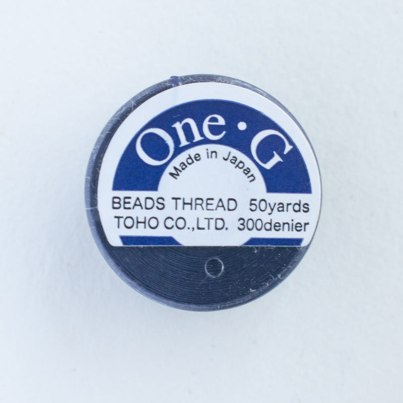 Toho One-G 330dtex 100% Nylon Beading Thread, Size-B, 0.2mm Thickness, Navy, 50 Yards