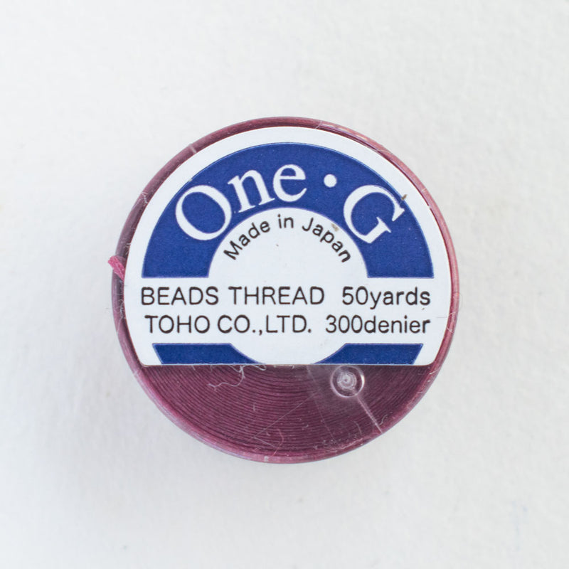 Toho One-G 330dtex 100% Nylon Beading Thread, Size-B, 0.2mm Thickness, Burgundy, 50 Yards