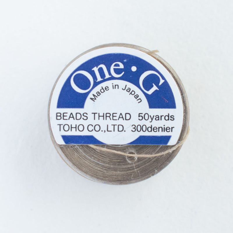 Toho One-G 330dtex 100% Nylon Beading Thread, Size-B, 0.2mm Thickness, Sand Ash, 50 Yards