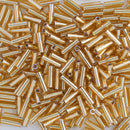 Toho Bugle Beads 6mm, 22B Silver-Lined Medium Topaz