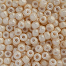 Toho Round Seed Beads Size 3/0 5.5mm, 123 Opaque-Lustered Light Beige
