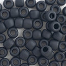 Toho Round Seed Beads Size 3/0 5.5mm, 49F Opaque-Frosted Jet