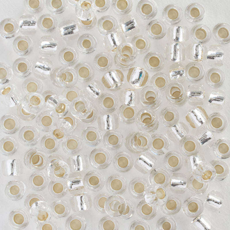 Toho Round Seed Beads Size 6/0 4mm, 21 Silver-Lined Crystal