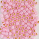 Toho Round Seed Beads Size 6/0 4mm, PF2105 PermaFinish - Translucent Silver-Lined Rosaline