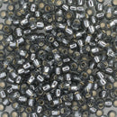Toho Round Seed Beads Size 8/0 3mm, 29 Silver-Lined Black Diamond