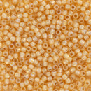 Toho Round Seed Beads Size 11/0 2.2mm, 2110 Silver-Lined Milky Light Topaz