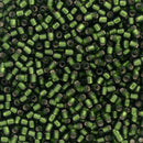 Toho Round Seed Beads Size 11/0 2.2mm, 37F Silver-Lined Frosted Olivine