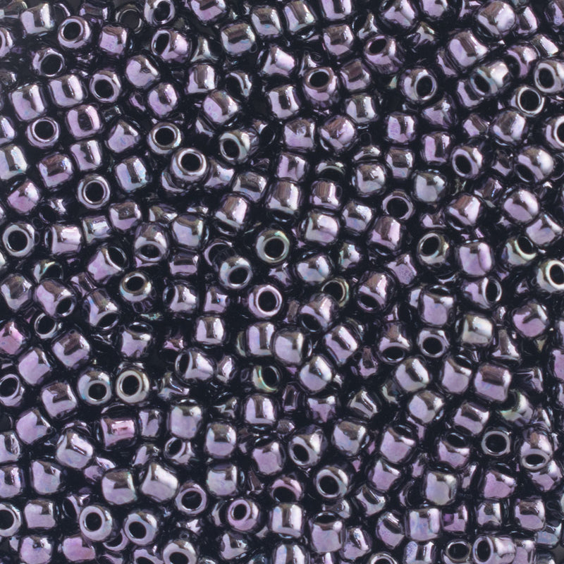 Toho Round Seed Beads Size 11/0 2.2mm, 90 Metallic Amethyst Gun Metal