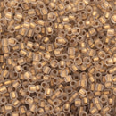 Toho Round Seed Beads Size 11/0 2.2mm,  989F Gold-Lined Frosted Crystal