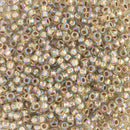 Toho Round Seed Beads Size 11/0 2.2mm, 998 Gold-Lined Rainbow Light Jonquil