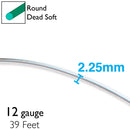 The BeadSmith Aluminium Wire 12 Gauge, Silver, 39 Feet/11.89 Meters